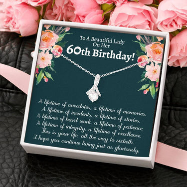 60th Birthday Ribbon Necklace - Love You This Much